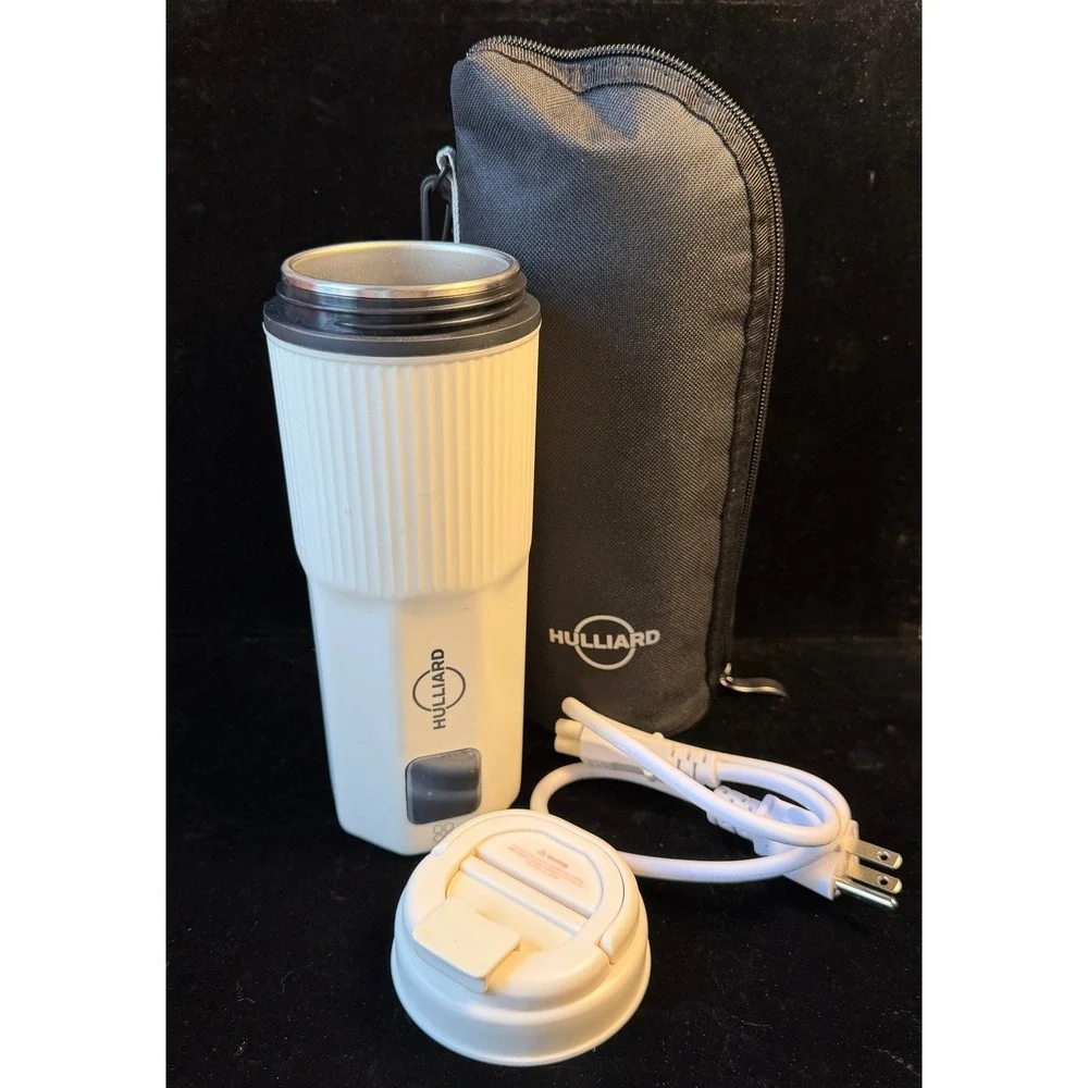 Hulliard Portable Electric Kettle- Travel Mug Water Boiler, White, SUS 316 Steel